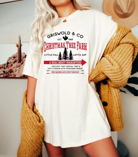 Grisswold Co, Comfort Colors Shirt, Smile Retro Tee, Crew Neck, Short Sleeve, Oversized, Christmas, Holiday