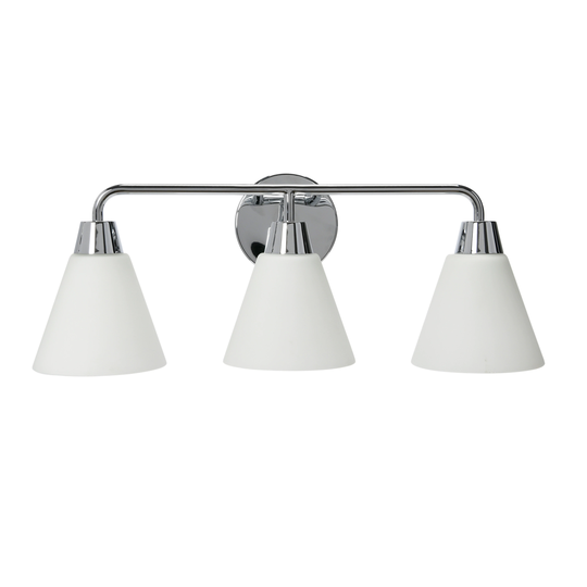 Robert Stevenson Lighting Brody - Metal and Frosted Glass 3-Light Vanity Light