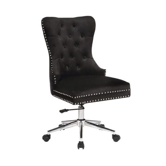 Champagne Velvet Office Chair - 38"H x 25.5"W x 20.5"D