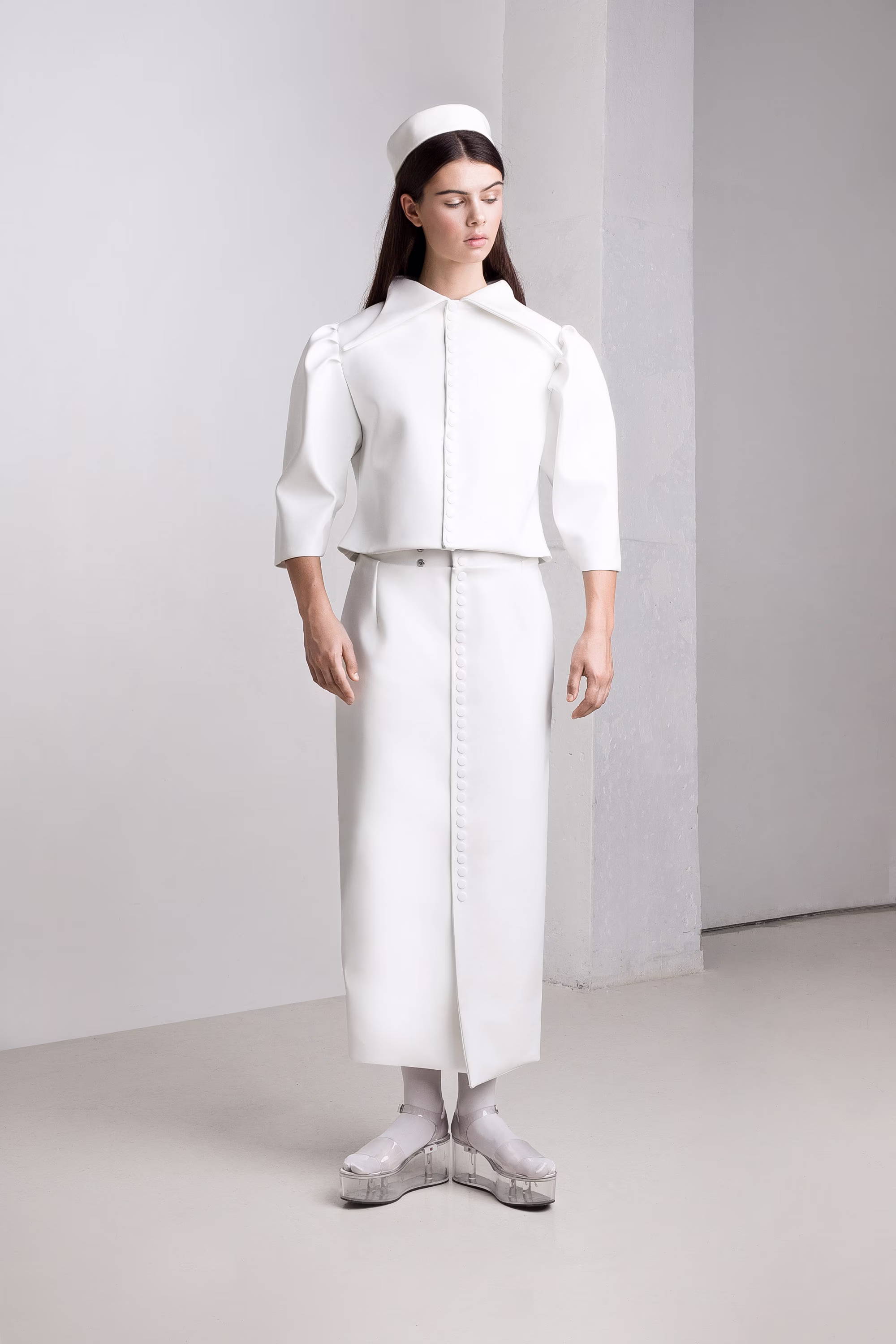 Pieces Faux Leather Look Maxi Skirt - Pencil Available in White & Black - Handmade Skirt