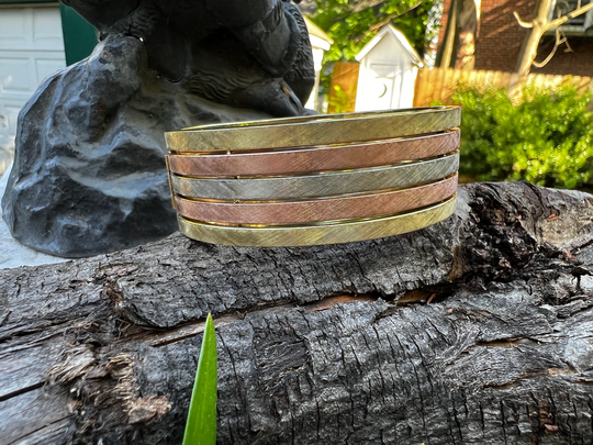 Tri Color Gold Bangle, Wide Bracelet, Chunky Bracelet