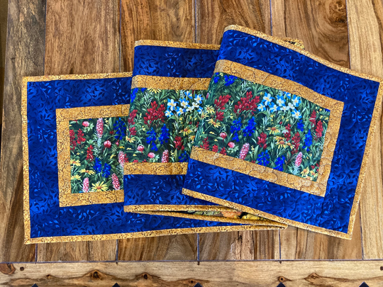 Texas Wildflowers Quilted Table Runner, Dining Room Coffee Reversible Sunflower 13x72" Long Summer Runner End Table, Garden Everyday