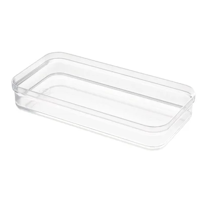 Idesign Crisp BPA-Free Plastic Stackable Drawer Organizer Bin, 6" X 12" X 2", Clear