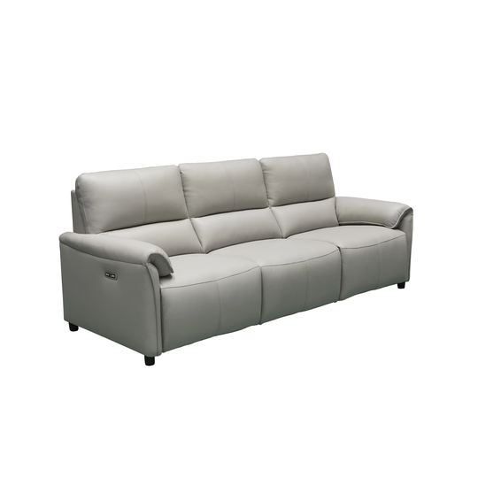 Abbyson Lily Leather Power Reclining Sofa with USB Ports