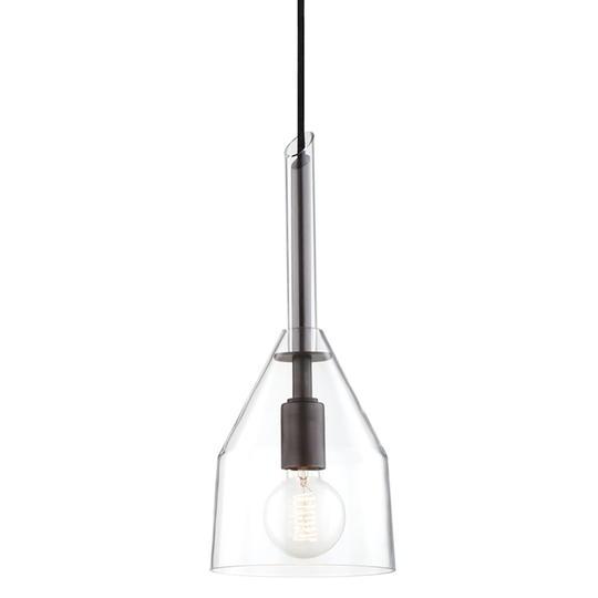 Mitzi by Hudson Valley Sloan 1-light Old Bronze Small Pendant, Clear Glass