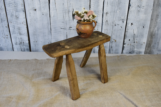 Vintage Wooden Chair/Handmade Wood Stool Old Bench Rustic Home Decor