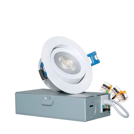 MW Lighting 3 inch Canless 5CCT LED Gimbal Recessed Light, 370 Lumens - 3 inch