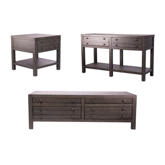 Best Quality Furniture Rustic Wood Coffee Sets with Drawers & Shelves