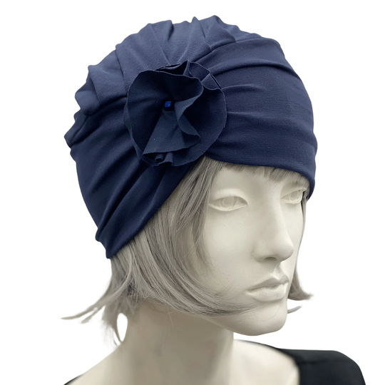 Turban Hat, Women, Navy Blue Or Choose Your Color, Summer Chemo Hats, Made in Usa, Best Friend Gifts