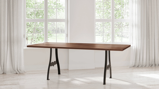 The Williamsburg Copper Top Dining Table With Metal Base
