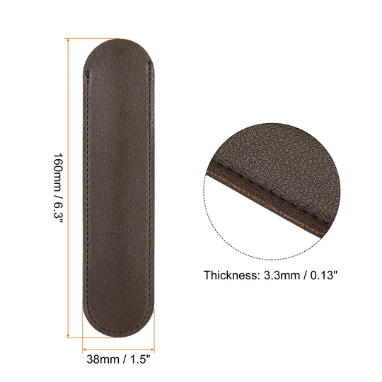 2x Pen Pouch Holder, Leather Pencil Sleeve Cover Pocket Protector Case