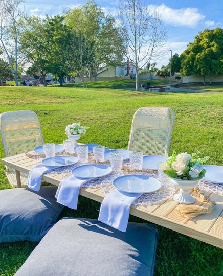 30x71 Inch, Wooden Table, Folding Low, Picnic Camp Patio Boho Foldable Large Table