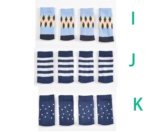 Chair Legs Socks Blue Protectors Feet Pads Elastic Floor Leg Covers Furniture Caps, Wool Knitted Booties