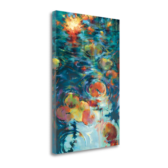 33" Abstract Colorful Pond 5 Giclee Wrap Canvas Wall Art