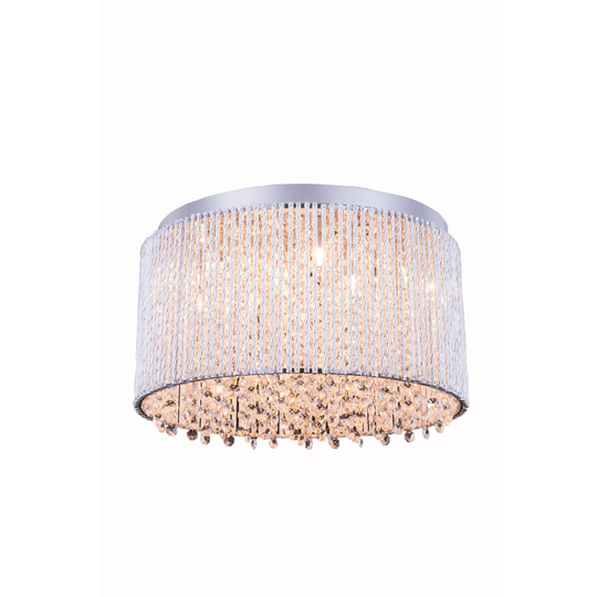 Influx 10-Light 16 in. Chrome Flush Mount with Royal Cut Crystals - chrome (royal cut crystals) - chrome (royal cut crystals)