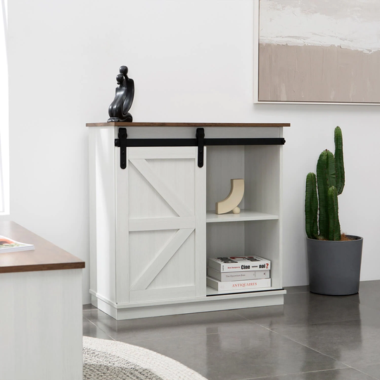 Furniwell End Table Storage Cabinet Table Living Room