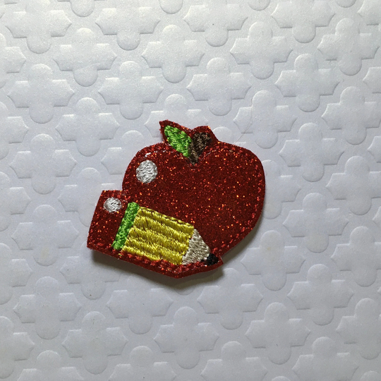 Apple Feltie, School Vinyl Pencil Feltie