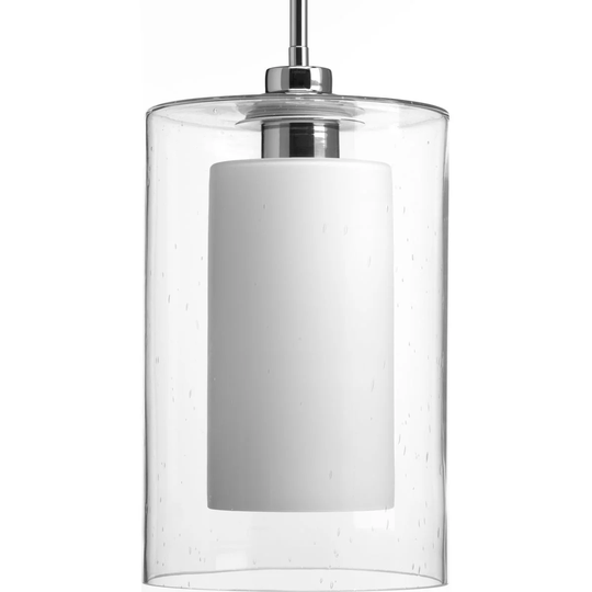 Double Glass Brushed Nickel LED Single-light Pendant
