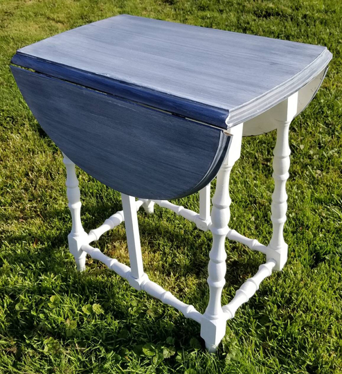 Antique Painted Table Adjustable Top Grey White Furniture Child's End Plant Stand Victorian Wood Side