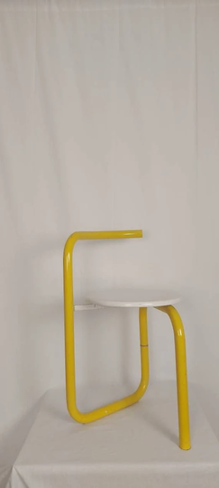 Meblo Design Chair/Metal Folding Space Age Mid-Century Modern Yellow Vintage Pop Art Style/ 70S