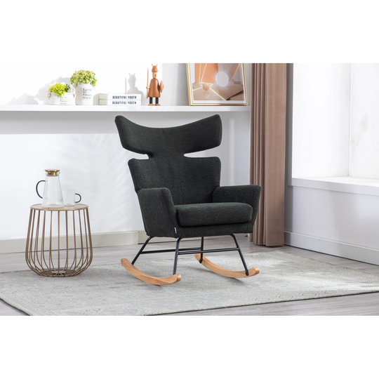 Mid-Century Modern Design Fish Tail Living Room Comfortable Rocking Chair Living Room Chair Leisure Single Chair