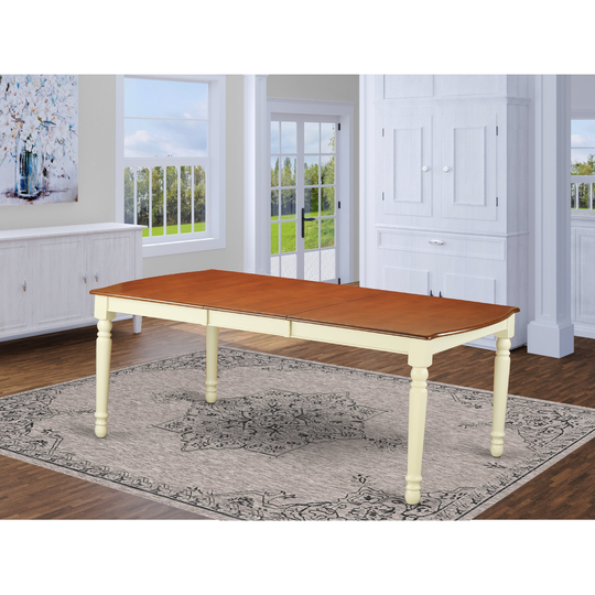 Dover Mid-Century Dining Table In Linen White Finish (Finish Option)
