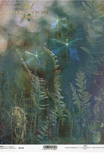 Rice Paper For Decoupage, Fantasy Gothic Dragonfly, Mulberry Tissue, Scrapbooking, Card Making, 1 A4 Sheet, R1736