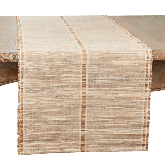 Water Hyacinth Table Runner with Stripe Design - 16"x72"