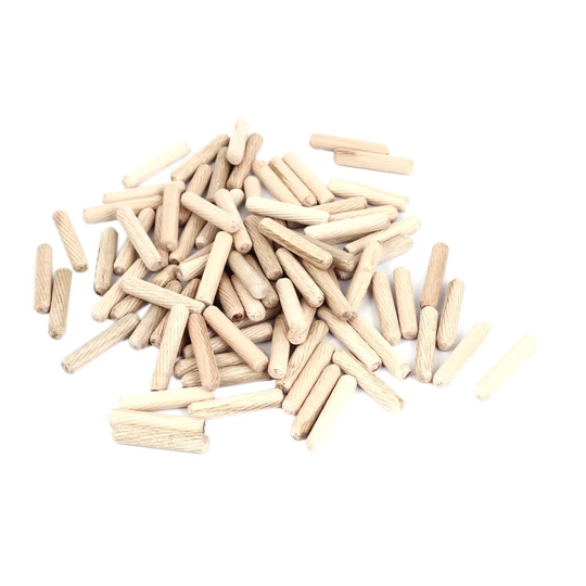 Furniture Cabinet Drawer Slant Line Round Wooden Dowel Pins Insert 8x40mm 100pcs - Wood Color