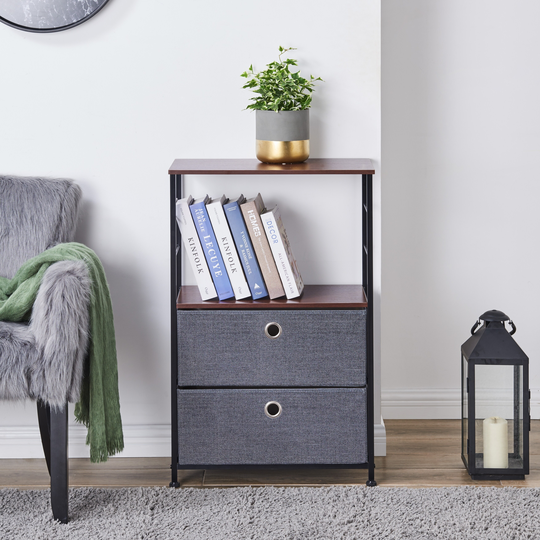 Danya B. 2-Tier Decorative Bookshelf with Storage