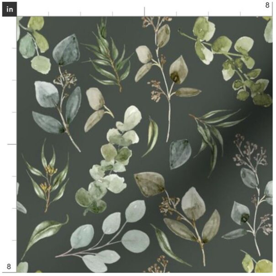Earth Tone Eucalyptus Fabric By The Yard | Australian Plants Floral Leaves Plant Greenery Custom Made To Order