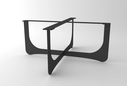Mid-Century Modern Square Coffee Table Base | Vintage Inspired Curved Wave-40 Metal