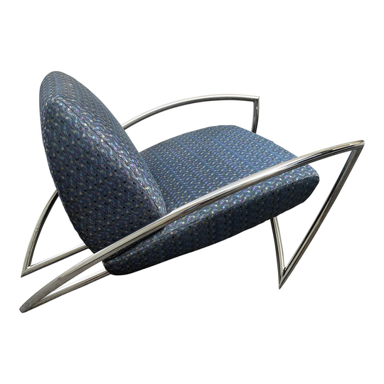 1960S Chrome Tubular Lounge Chair Style Of Jay Spectre "Eclipse"