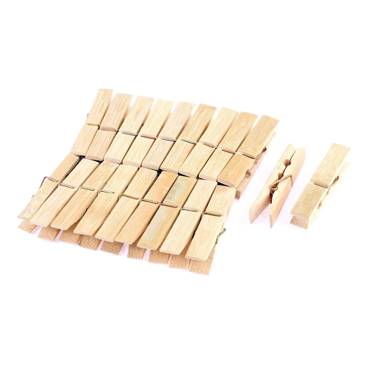 20pcs Wooden Photos Crafts Laundry Hanging Clothes Pins 60mm Length - Wood Color