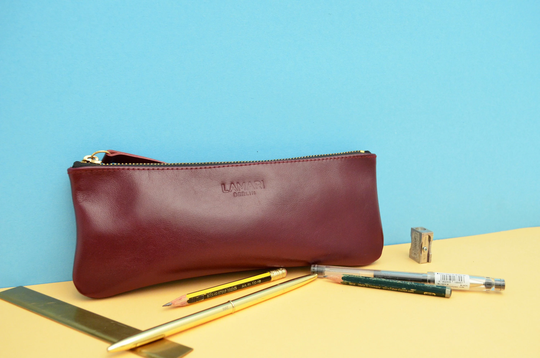 Leather Zip Pencil Case, Leather Pencil Case, Burgundy Leather Bag, Case, Bag, Leather Case