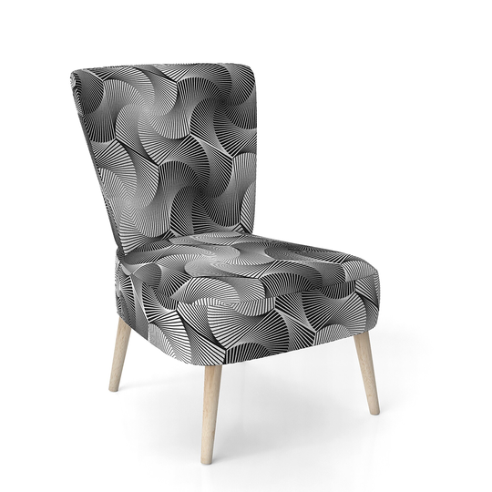 Designart 'Monochrome Hexagon Geometric Pattern' Upholstered Modern Accent Chair