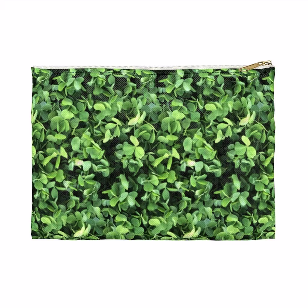 Foliage Accessory Pouch, Floral Pattern, Zipper Pencil Case, Coin Purse