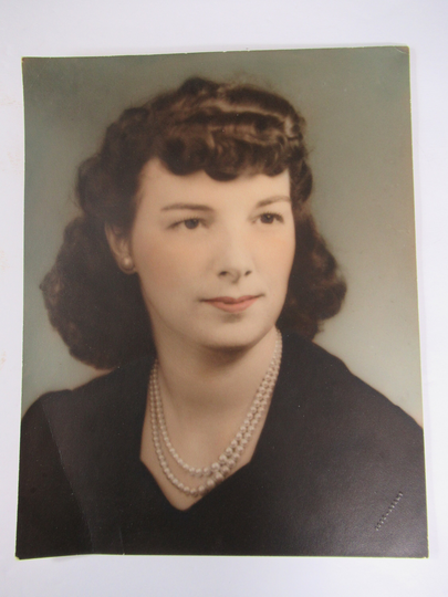 Vintage 1940S Woman in Pearls Color Photo, 8x10