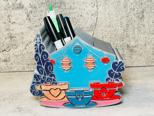 Pen & Pencil Holder | Mad Tea Party Ride Makeup Brush Marker Case