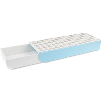 Office Supplies Drawer Pencil Case Pop-Up Hidden Desktop Organizer Self-Adhesive(Blue)