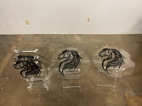 Set Of 4 Coffee Table Foldable With Storage Stand/Side Acrylic Coffe Table Accent Tables/ Handmade