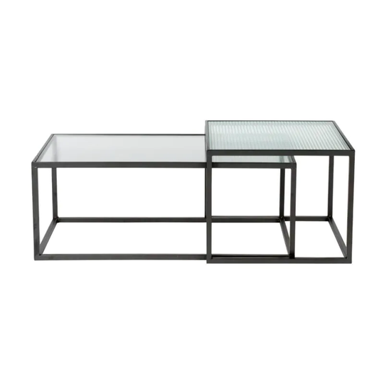 Dutchbone Boli Square Glass Nesting Coffee Table Set