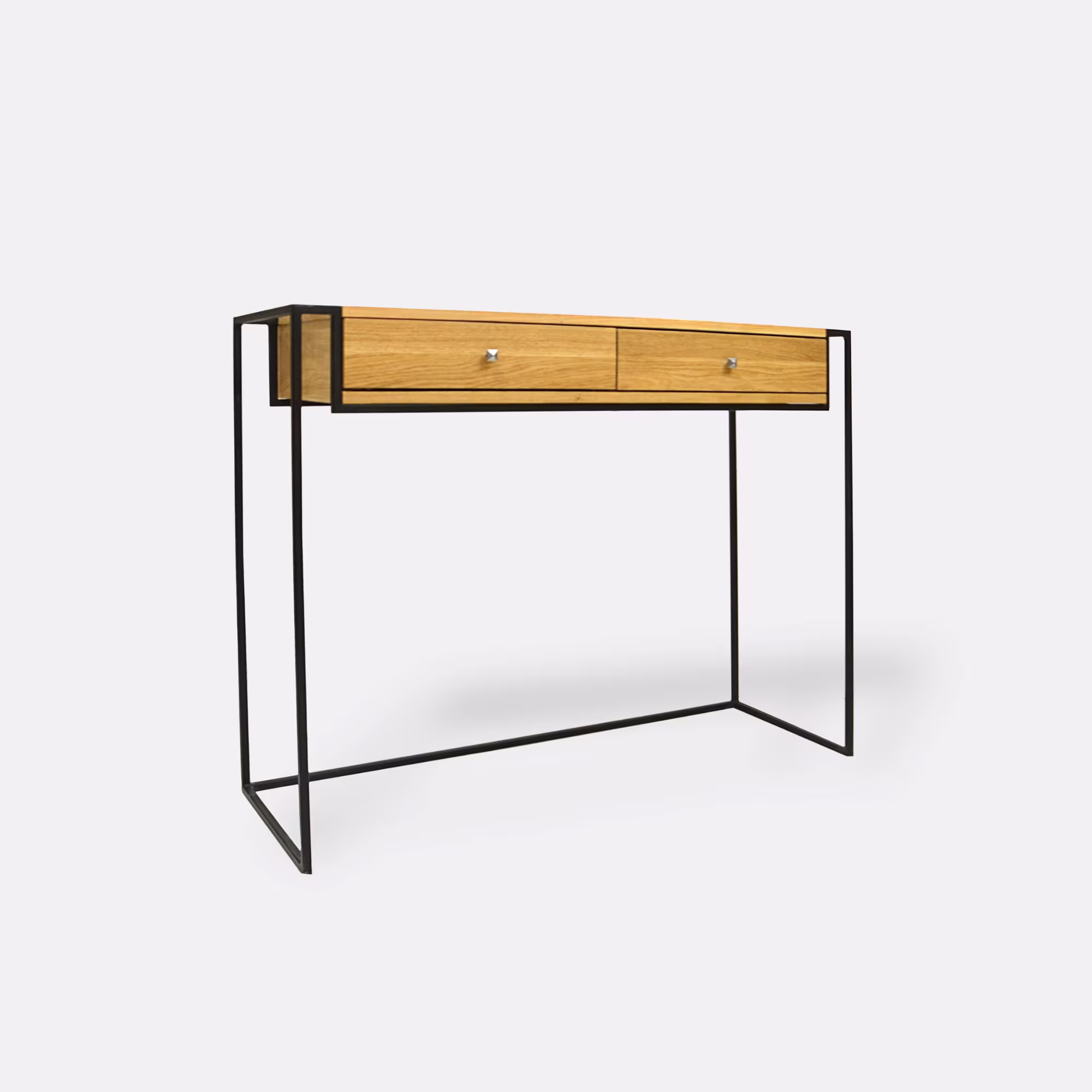 Industrial Console Table Oak Loft Style Side With Drawers Design Wood & Steel Solid Furniture Hallway King