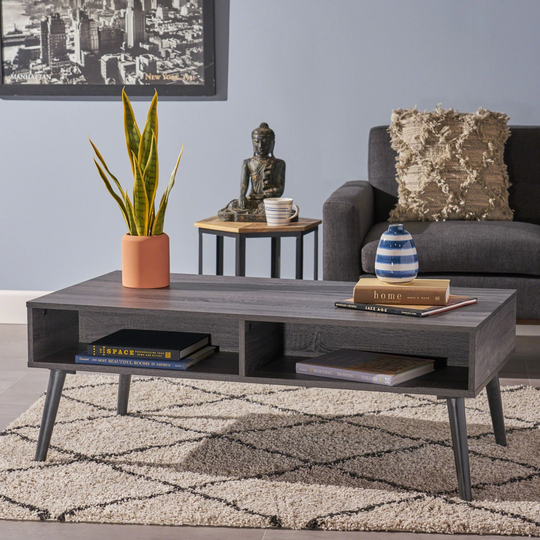 47.5" Gray Traditional Rectangular Coffee Table