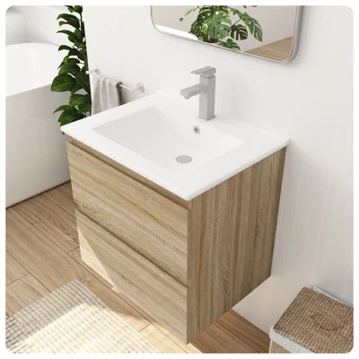 24" Wall-Mounted Single Bathroom Vanity Set