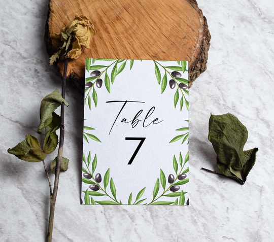 Table Numbers - Botanical Wedding Party Bridal Shower Baby Branch