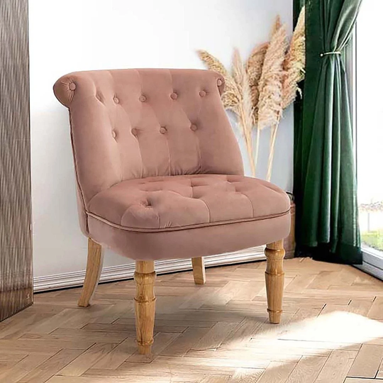 Blush Accent Chair High-Back Fabric Club Chair