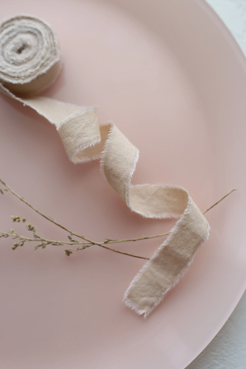 Dispatches From Usa/Beige Cotton Ribbon Without Spools Bouquet Ribbon Invitation Beige Favor Boho