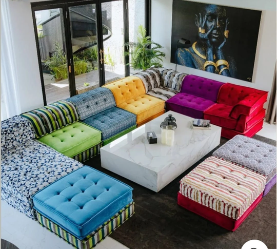 Bohemian Design, Oriental Floor Seating, Ethnic Sofa, Arabic Majlis Sofa, Modern Hookah, Interior, Mah Jong Sofa