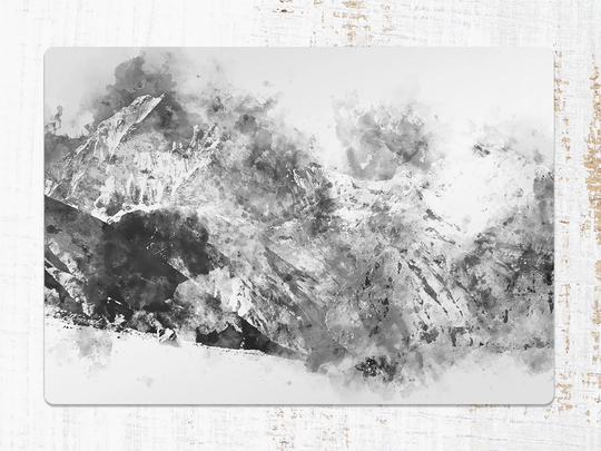 Abstract Mountains Landscape Chair Mat, Gray Splat Black Vinyl Floor Protective Pvc Area Rug, Gift Idea